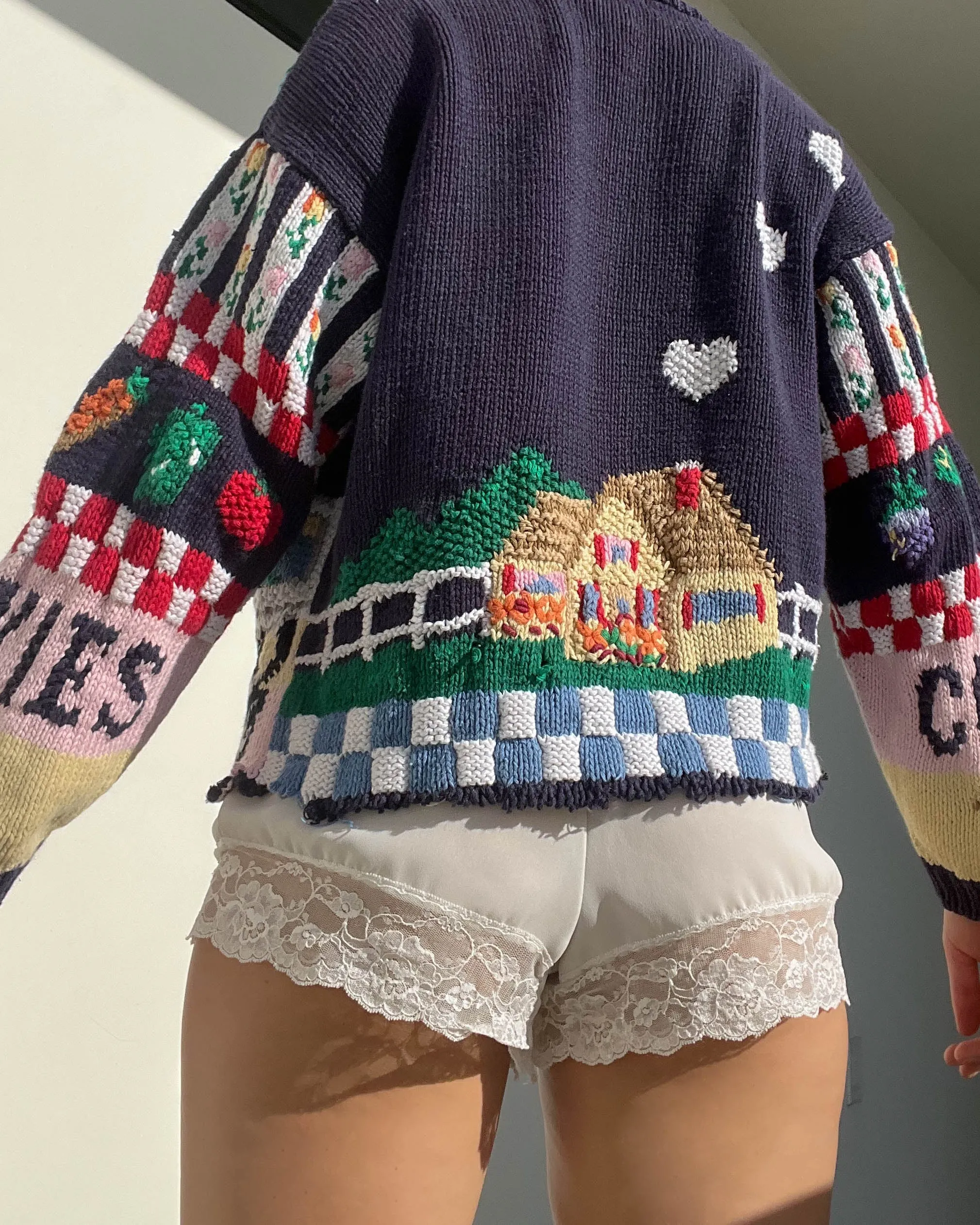 80's Cottage Print Cardigan (S-M)