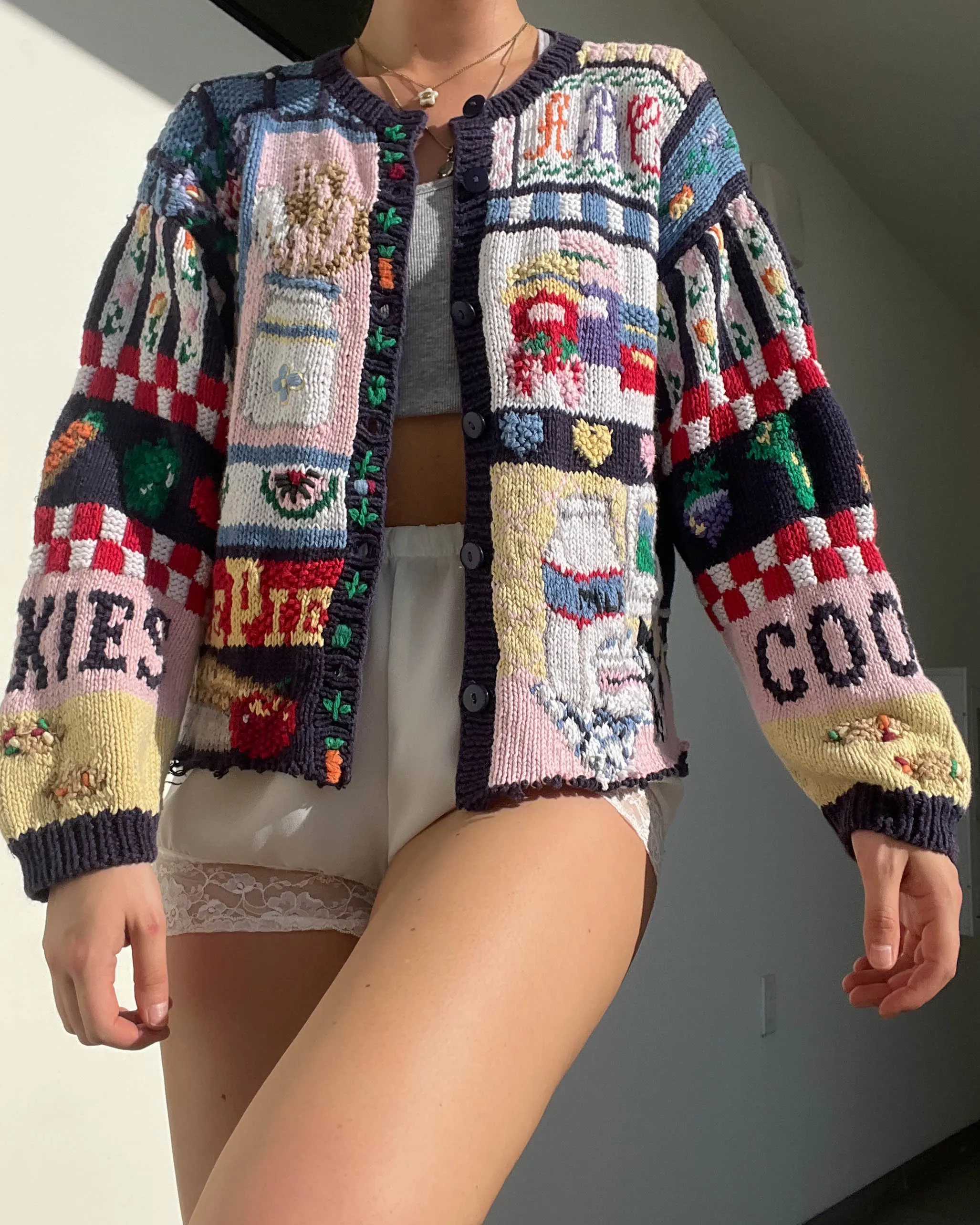 80's Cottage Print Cardigan (S-M)