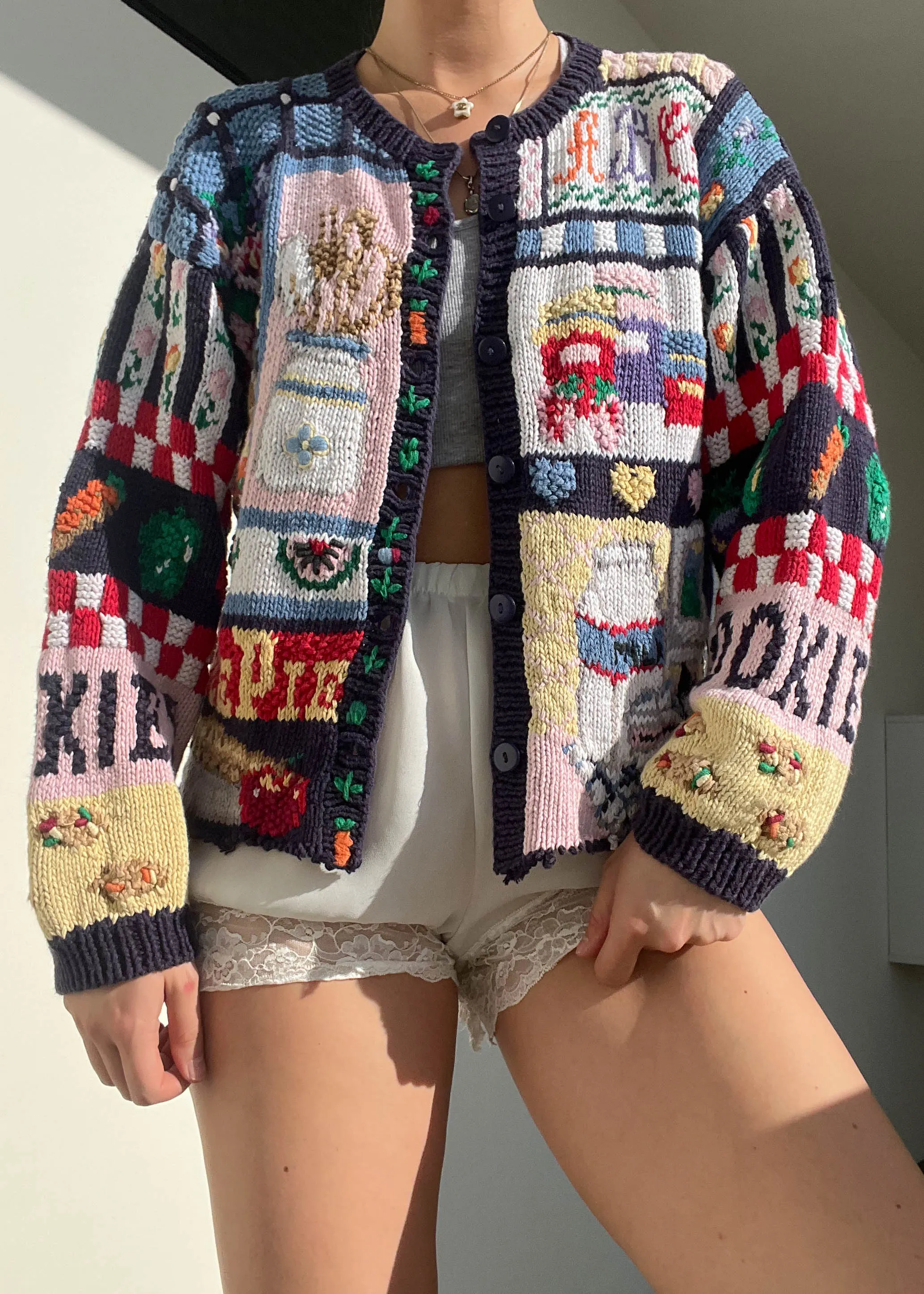 80's Cottage Print Cardigan (S-M)
