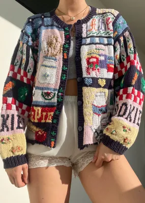 80's Cottage Print Cardigan (S-M)