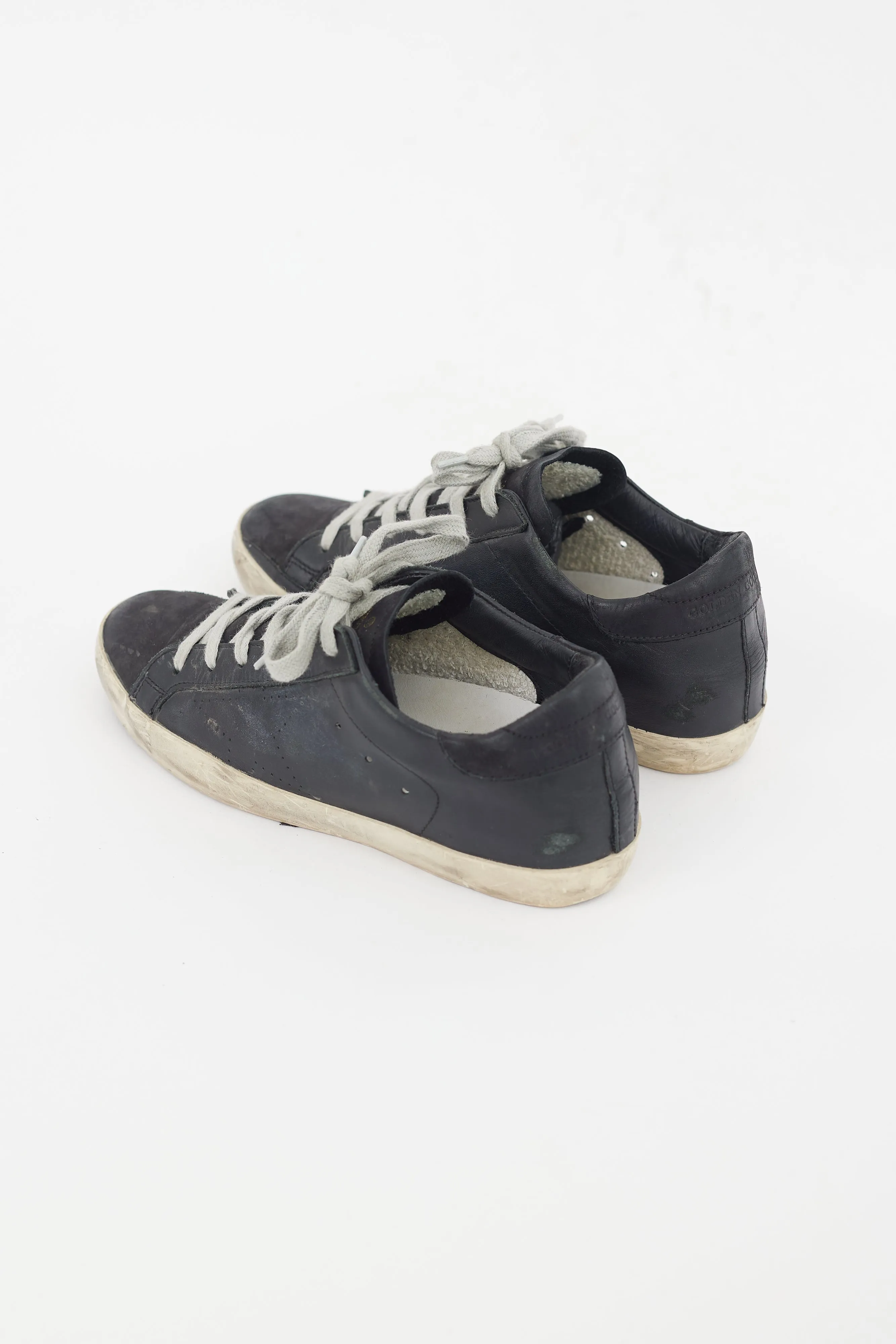 Black Leather & Suede Superstar Sneaker