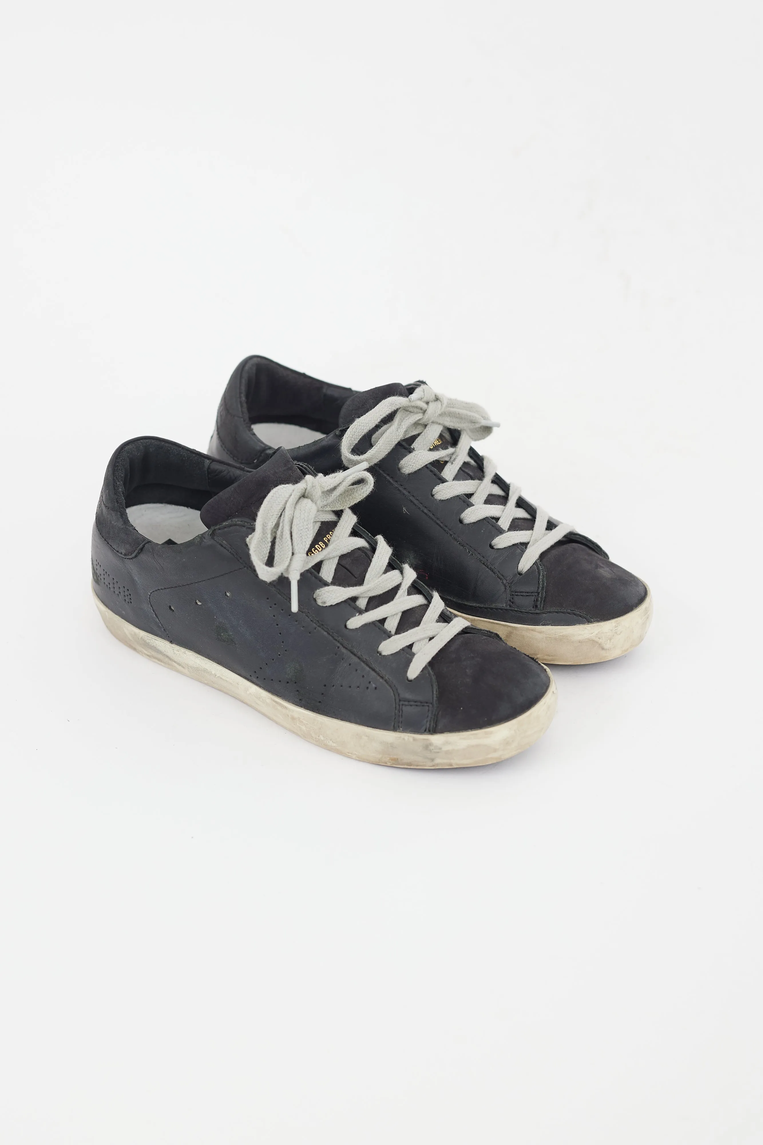 Black Leather & Suede Superstar Sneaker