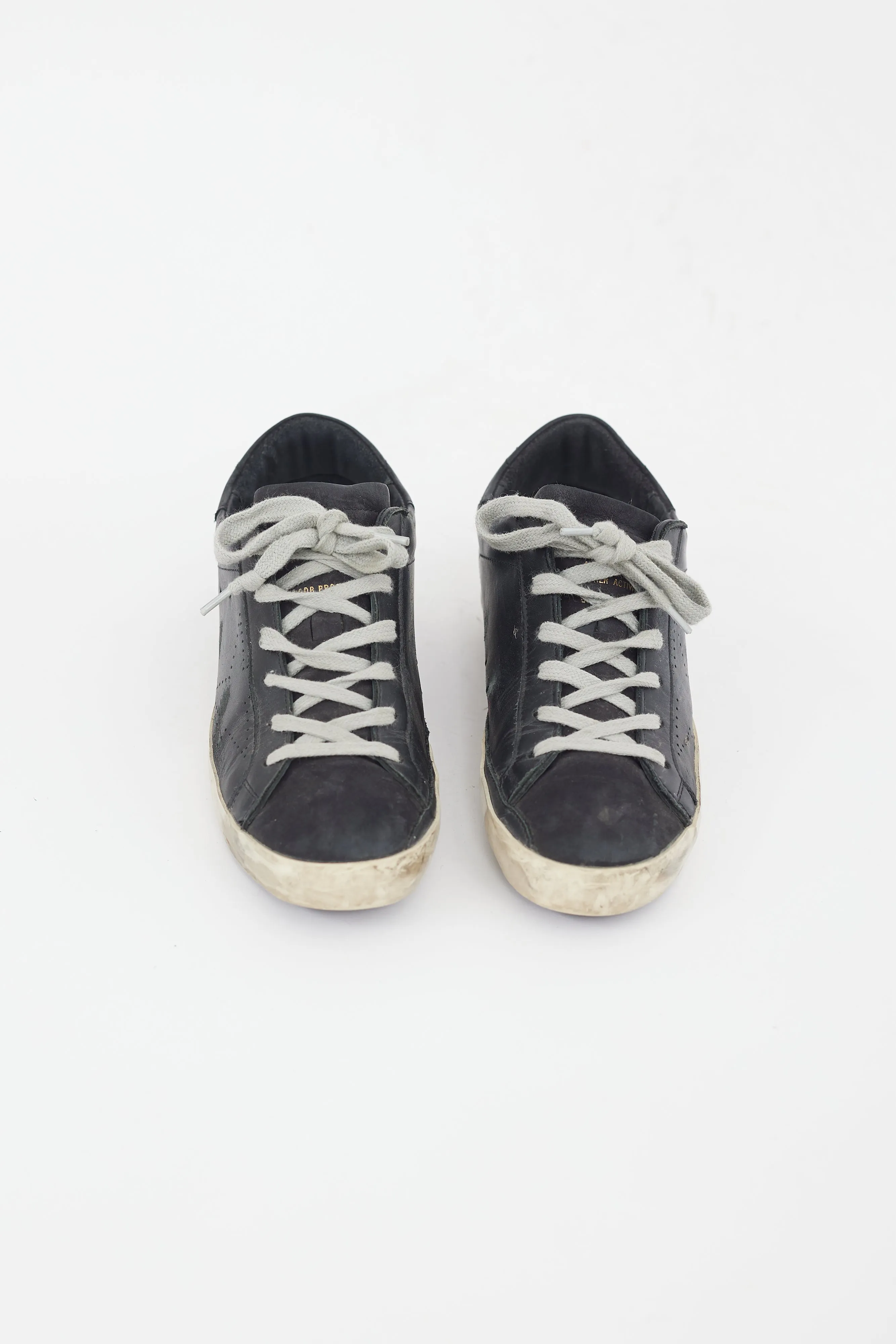 Black Leather & Suede Superstar Sneaker
