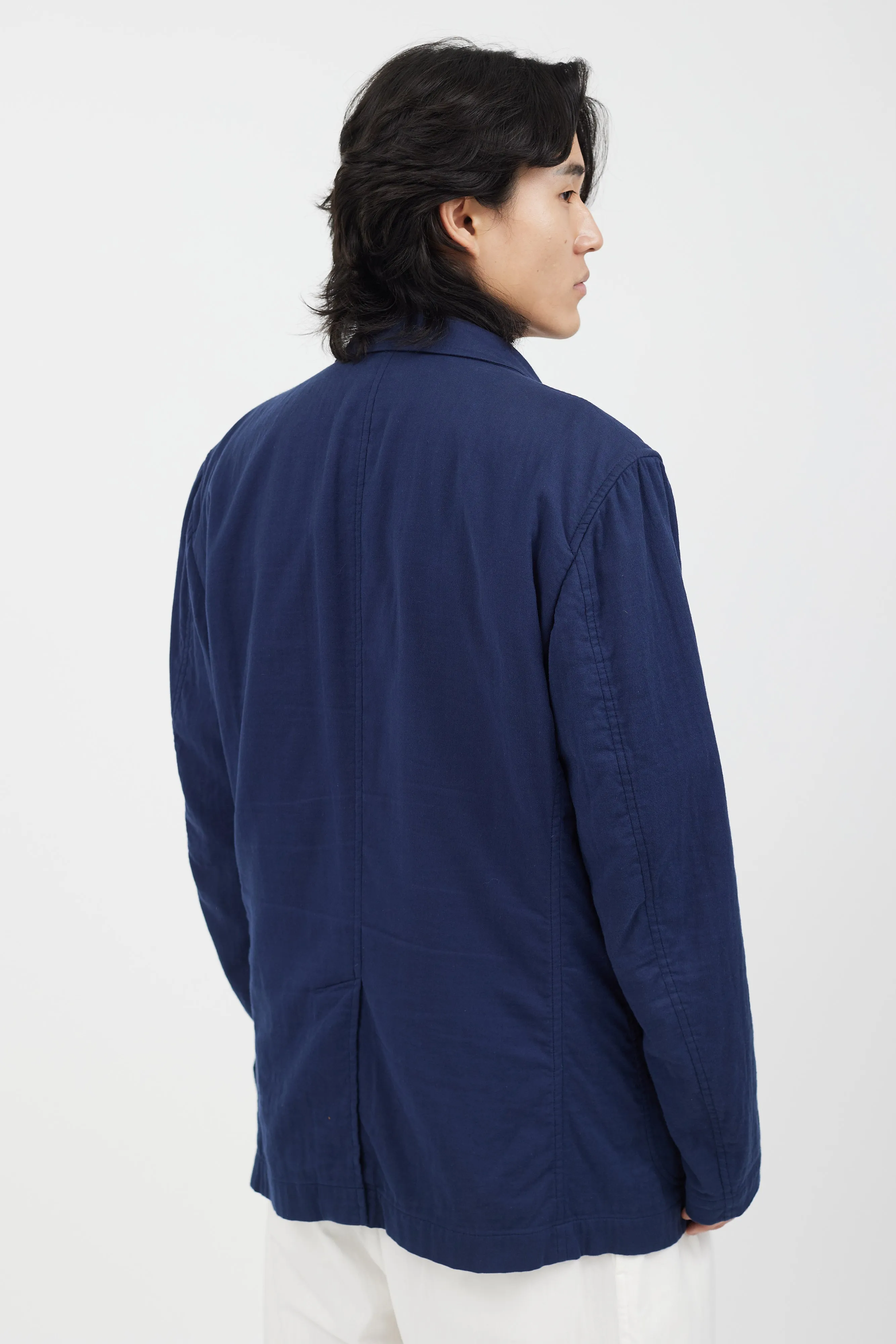 Blue Cotton Shirt Blazer