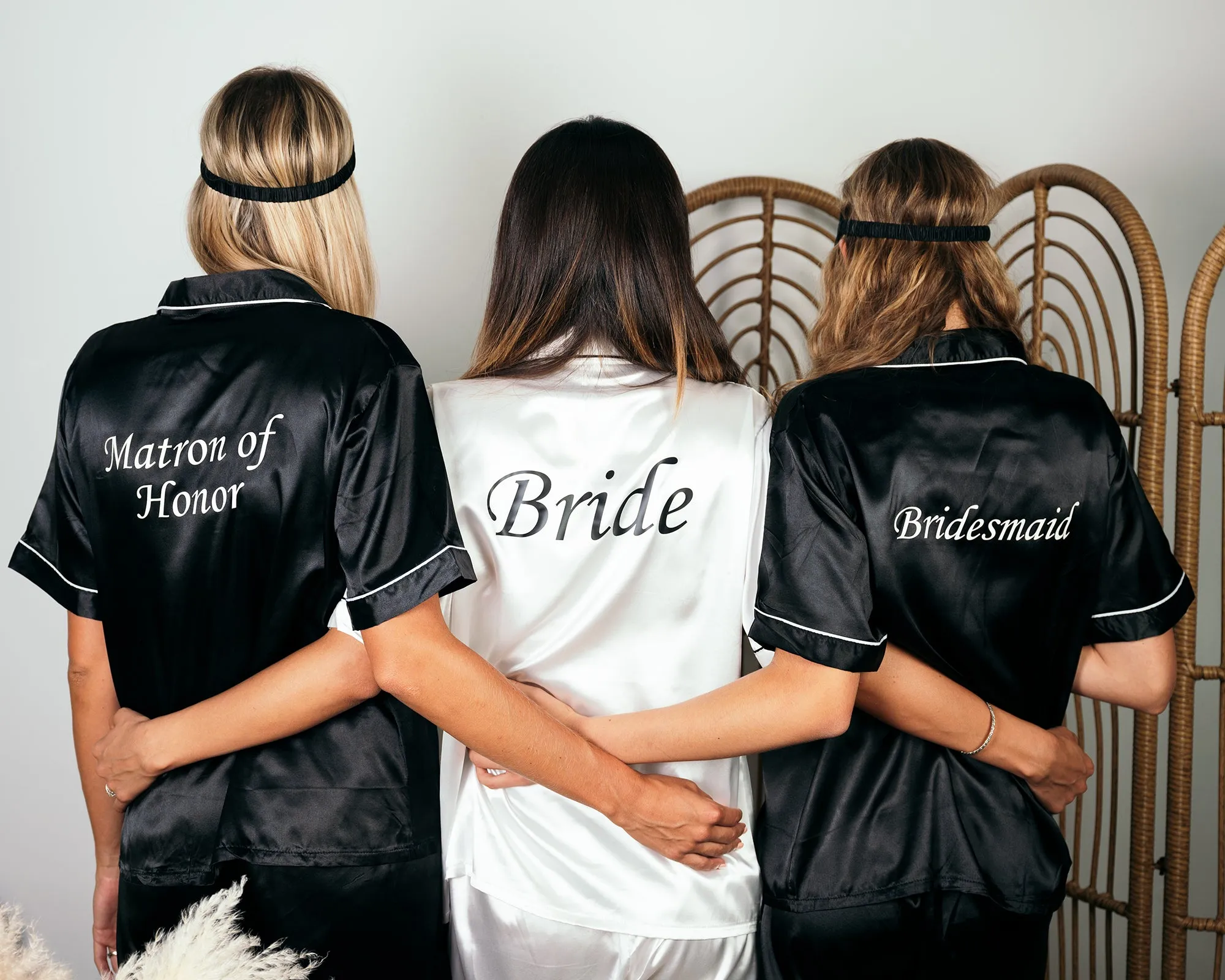 Custom Satin Bridesmaids Pajamas for Sleepover Bachelorette Party - Short   short