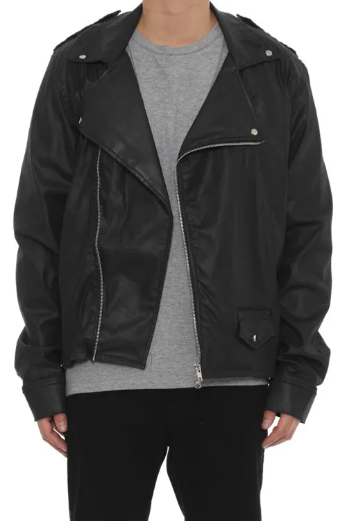 Denim Biker Jacket Black Wax