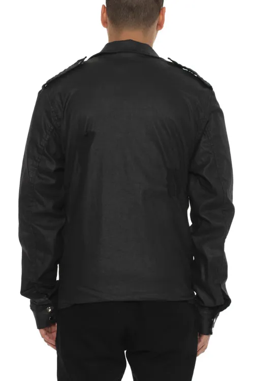 Denim Biker Jacket Black Wax