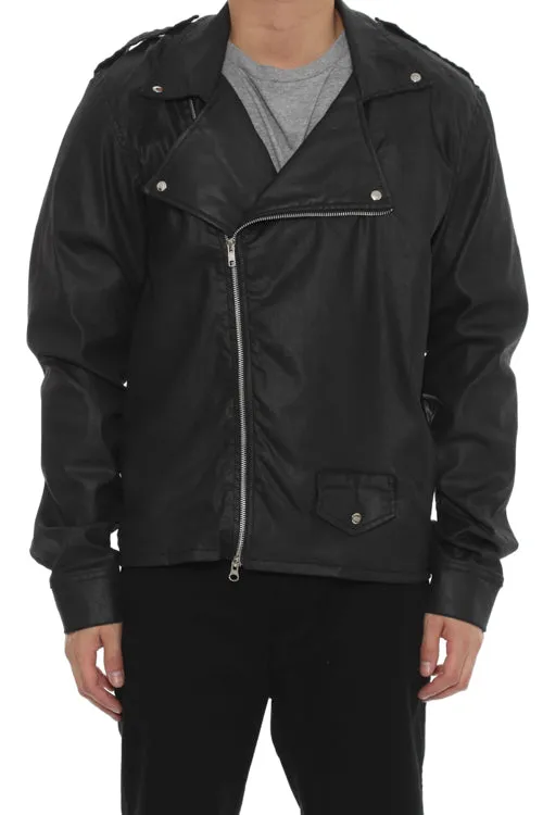 Denim Biker Jacket Black Wax