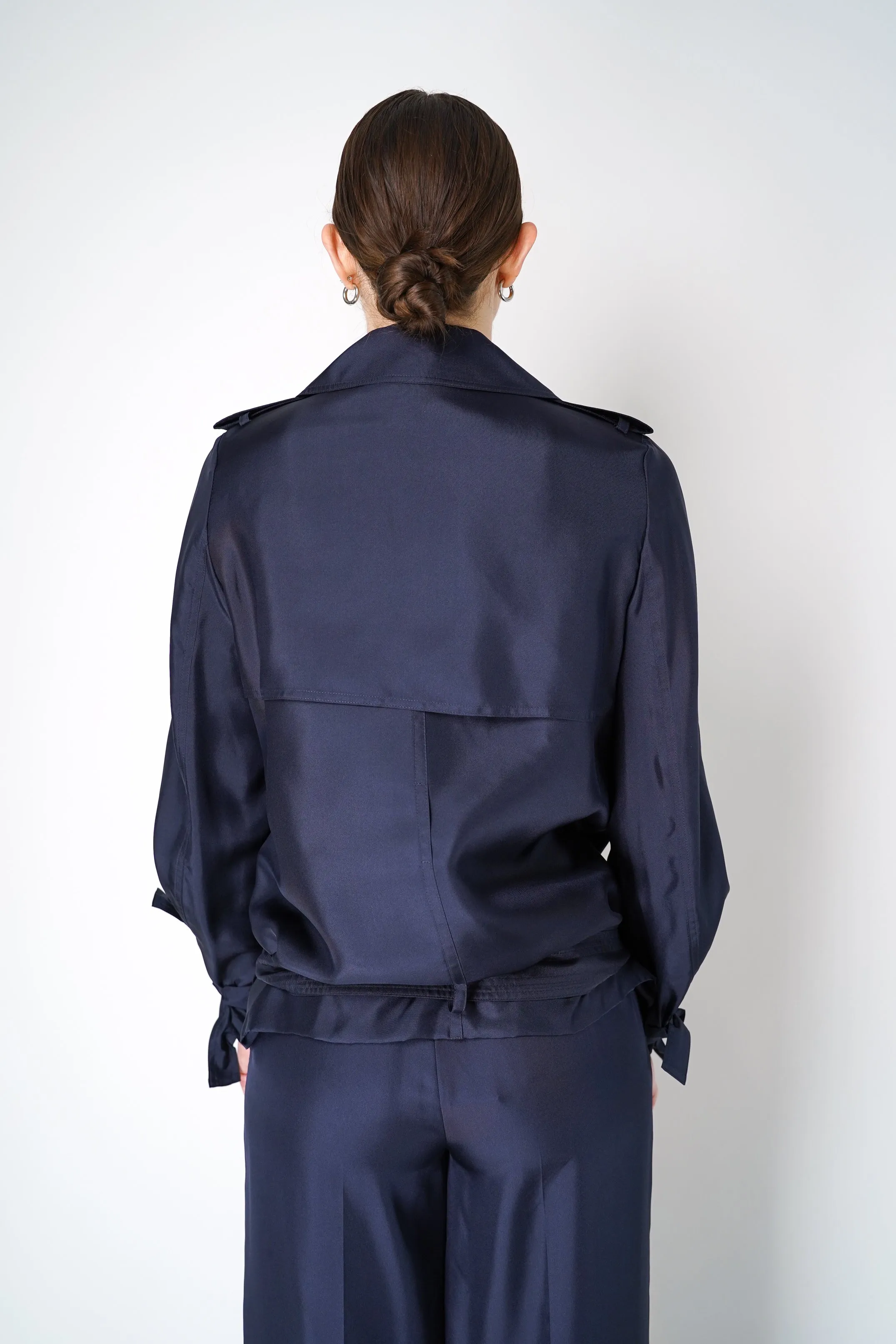 Dorothee Schumacher Trench Coat-Style Shirt-Jacket In Navy