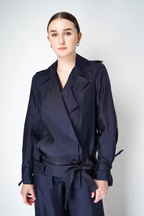 Dorothee Schumacher Trench Coat-Style Shirt-Jacket In Navy
