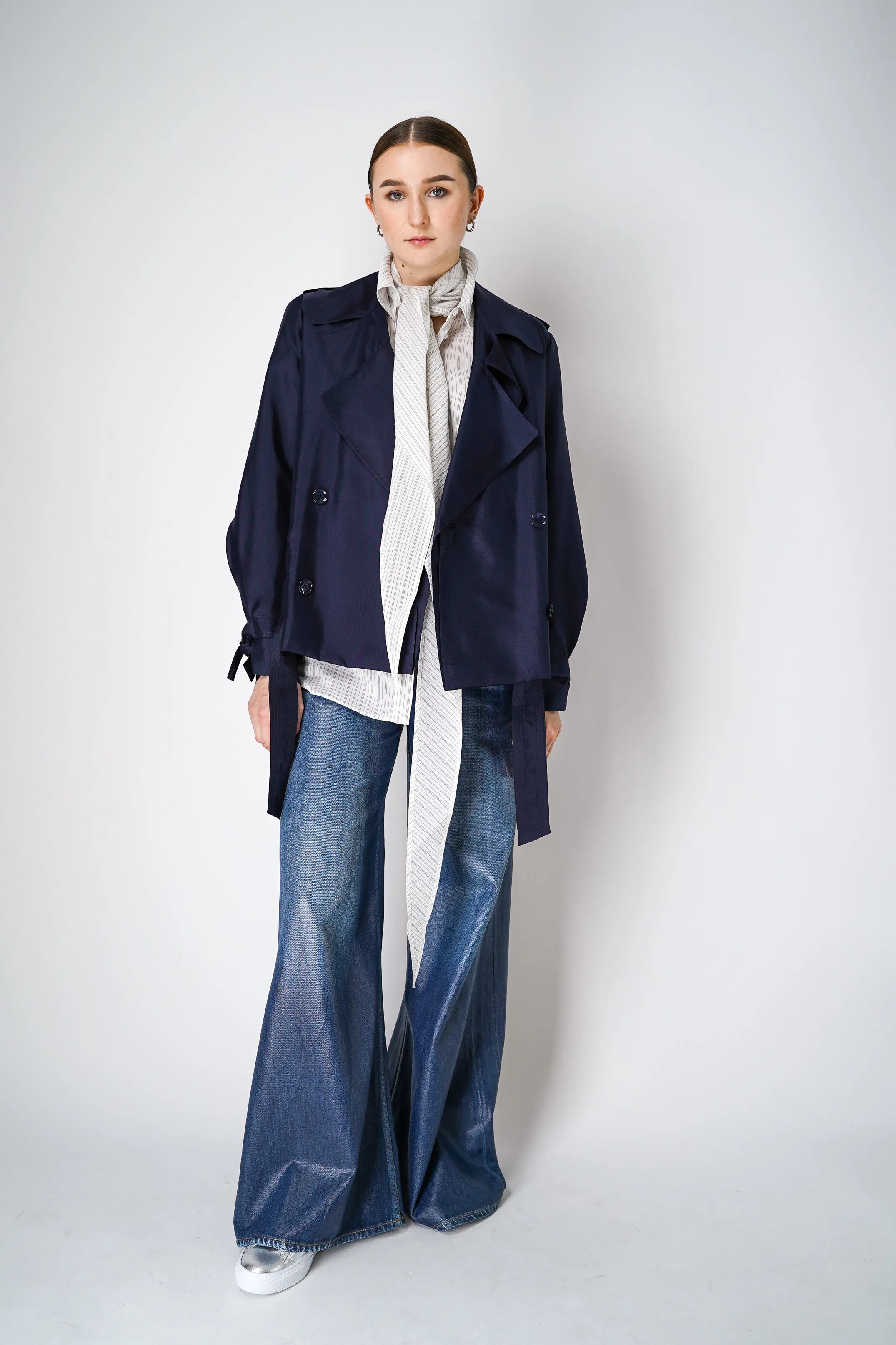 Dorothee Schumacher Trench Coat-Style Shirt-Jacket In Navy