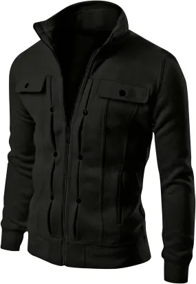 DuDubaby Mens Slim Lapel Cardigan Coat Jacket