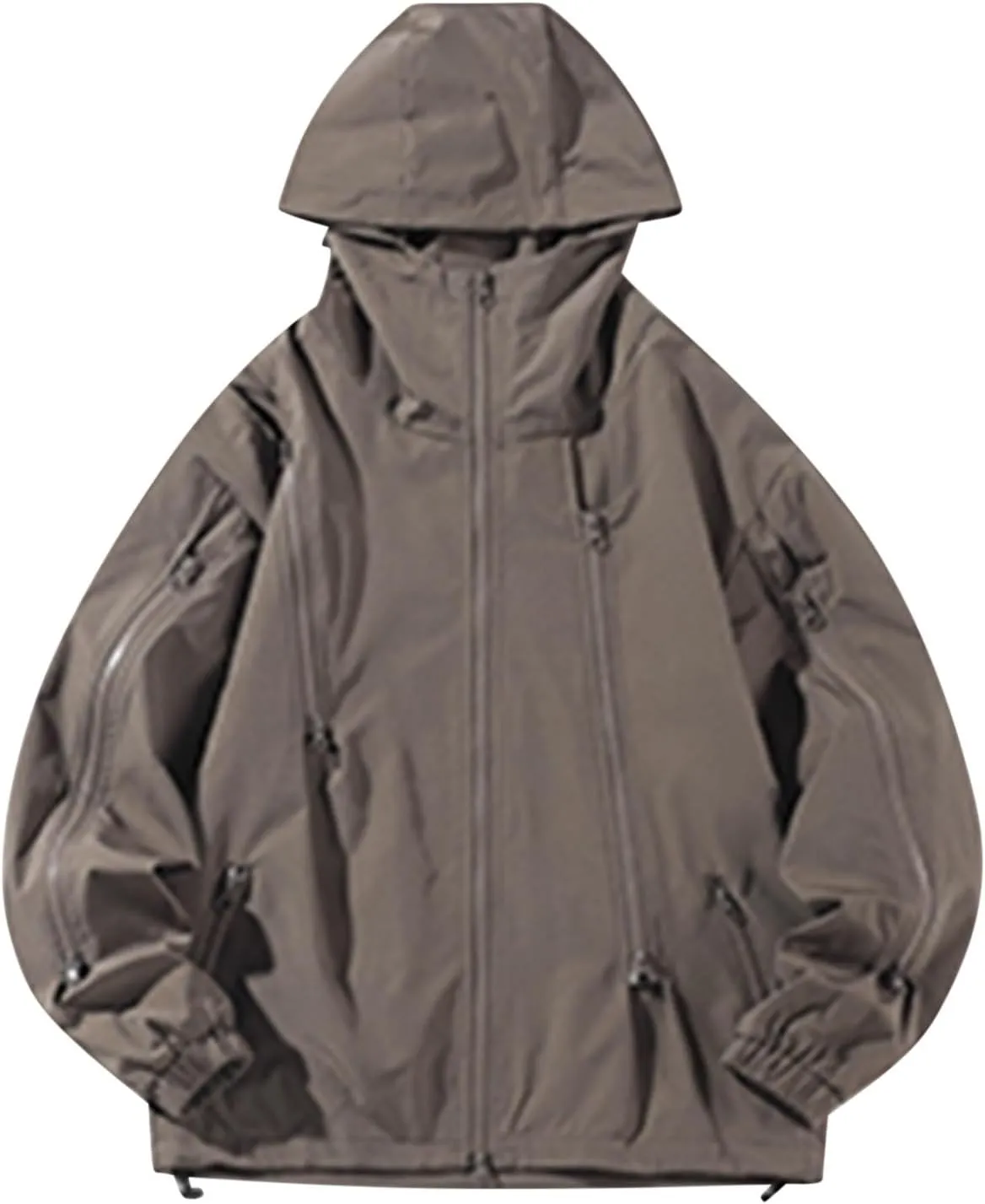 Finelylove Mens Waterproof Softshell Jacket Distressed Fashion Winter Coat Outdoor Warm Travel Hiking Jacket Windbreaker