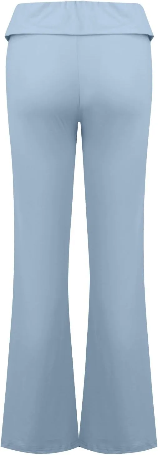 Flared Sweatpants Fold Over Yoga Pants High Waisted Plus Size Workout Leggings Fall Trouser Pants Tall
