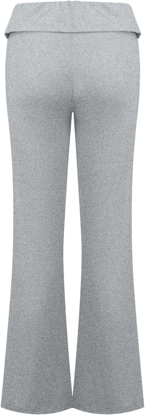 Flared Sweatpants Fold Over Yoga Pants High Waisted Plus Size Workout Leggings Fall Trouser Pants Tall
