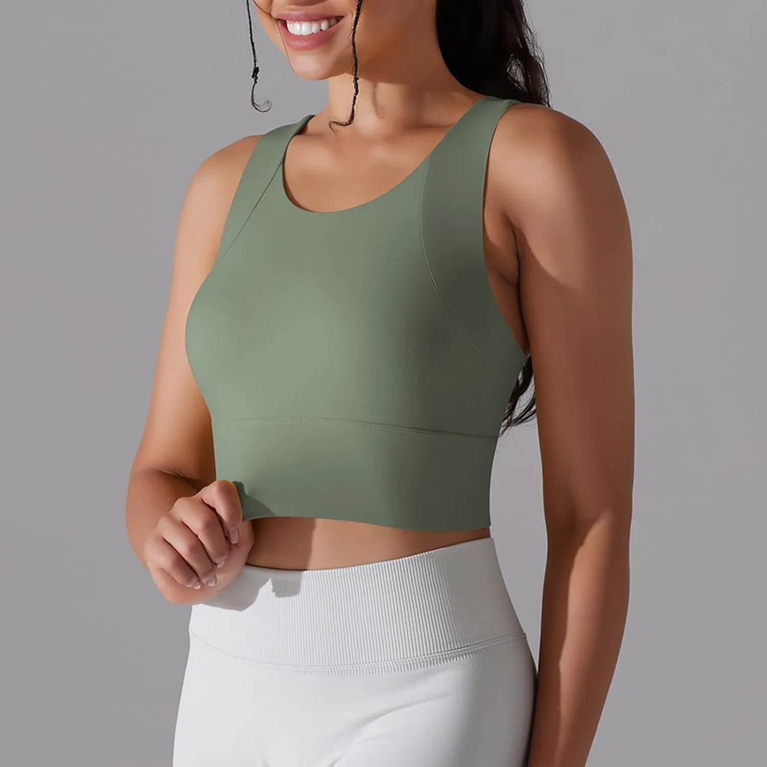 HGps8w Workout Tank Tops for Women Quick Dry Yoga Bra Sleeveless Fitted Sexy Basic Cropped Shirts with Built in Shelf Bra