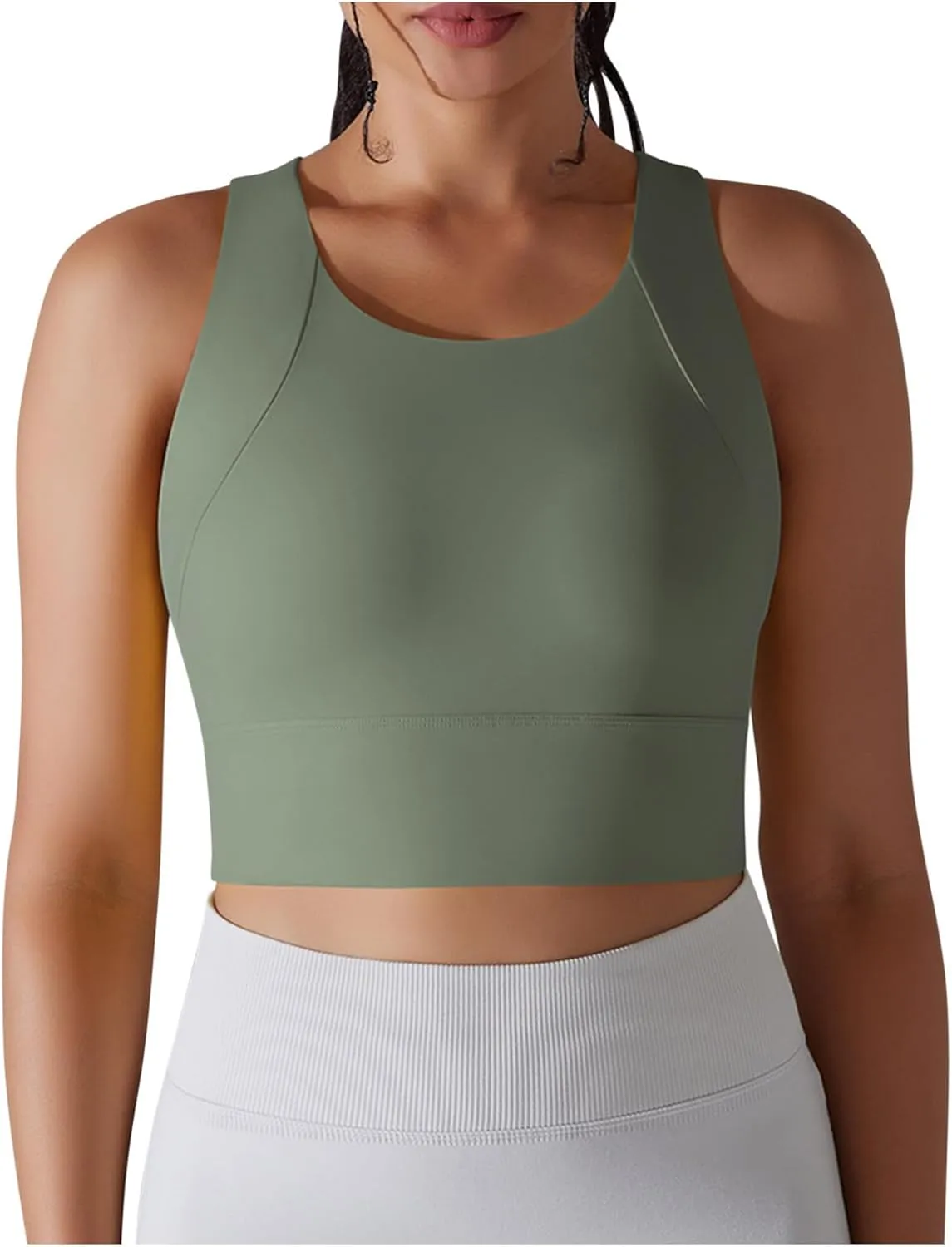 HGps8w Workout Tank Tops for Women Quick Dry Yoga Bra Sleeveless Fitted Sexy Basic Cropped Shirts with Built in Shelf Bra