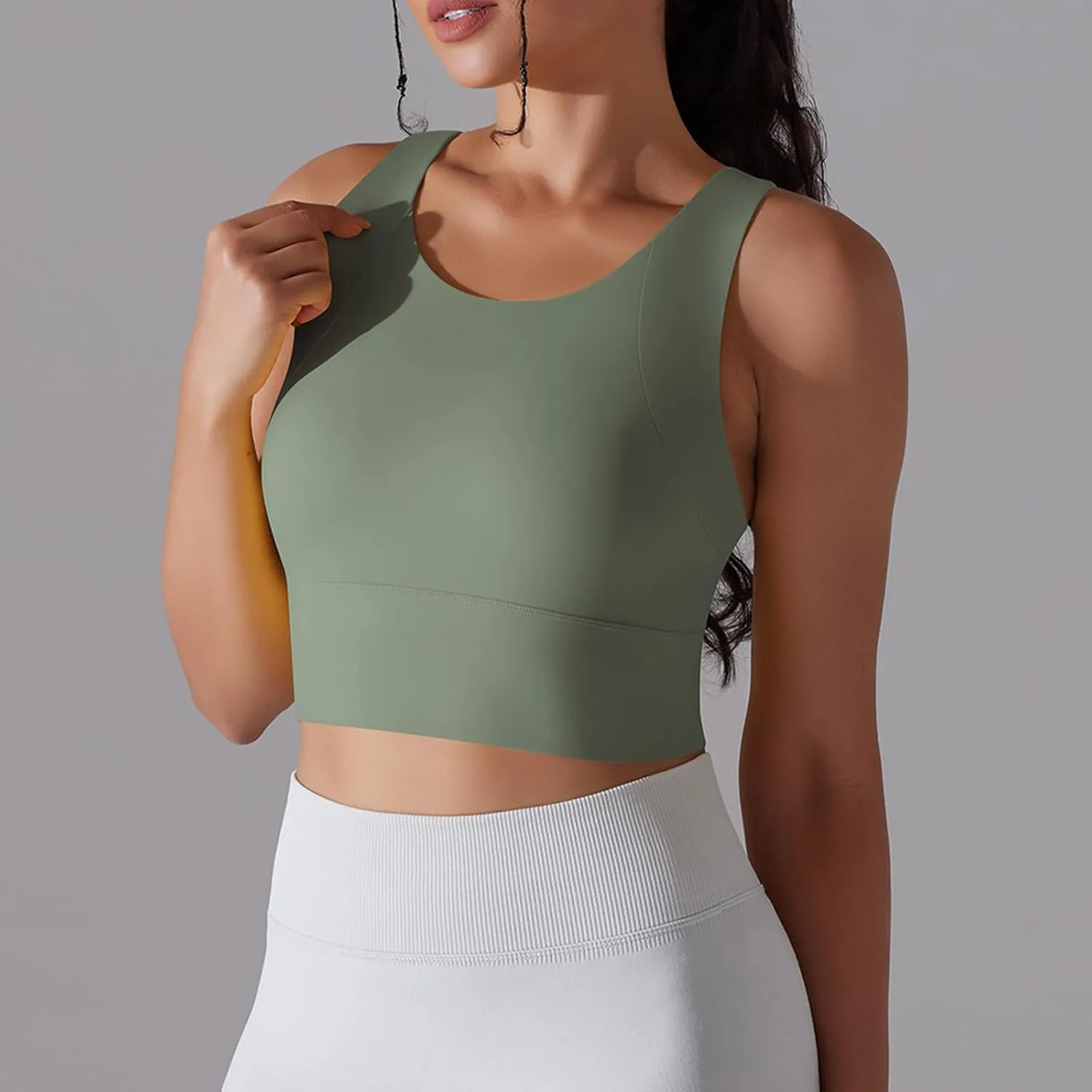 HGps8w Workout Tank Tops for Women Quick Dry Yoga Bra Sleeveless Fitted Sexy Basic Cropped Shirts with Built in Shelf Bra