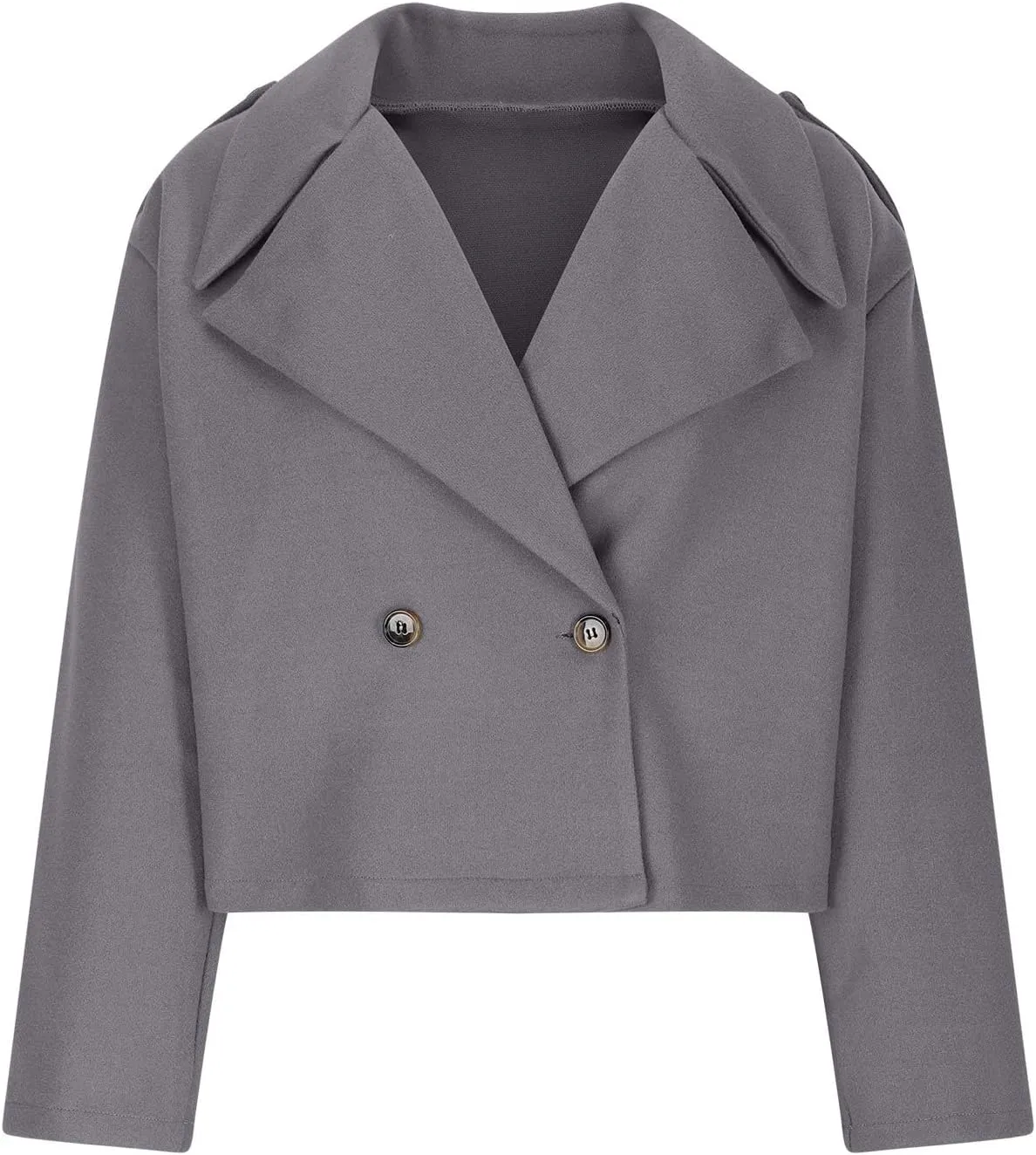 Lmdudan Womens Wool Peacoat 2024 Fall Winter Jackets Office Work Lapel Collar Thick Trench Coat Overcoat Blazers Trench Coat