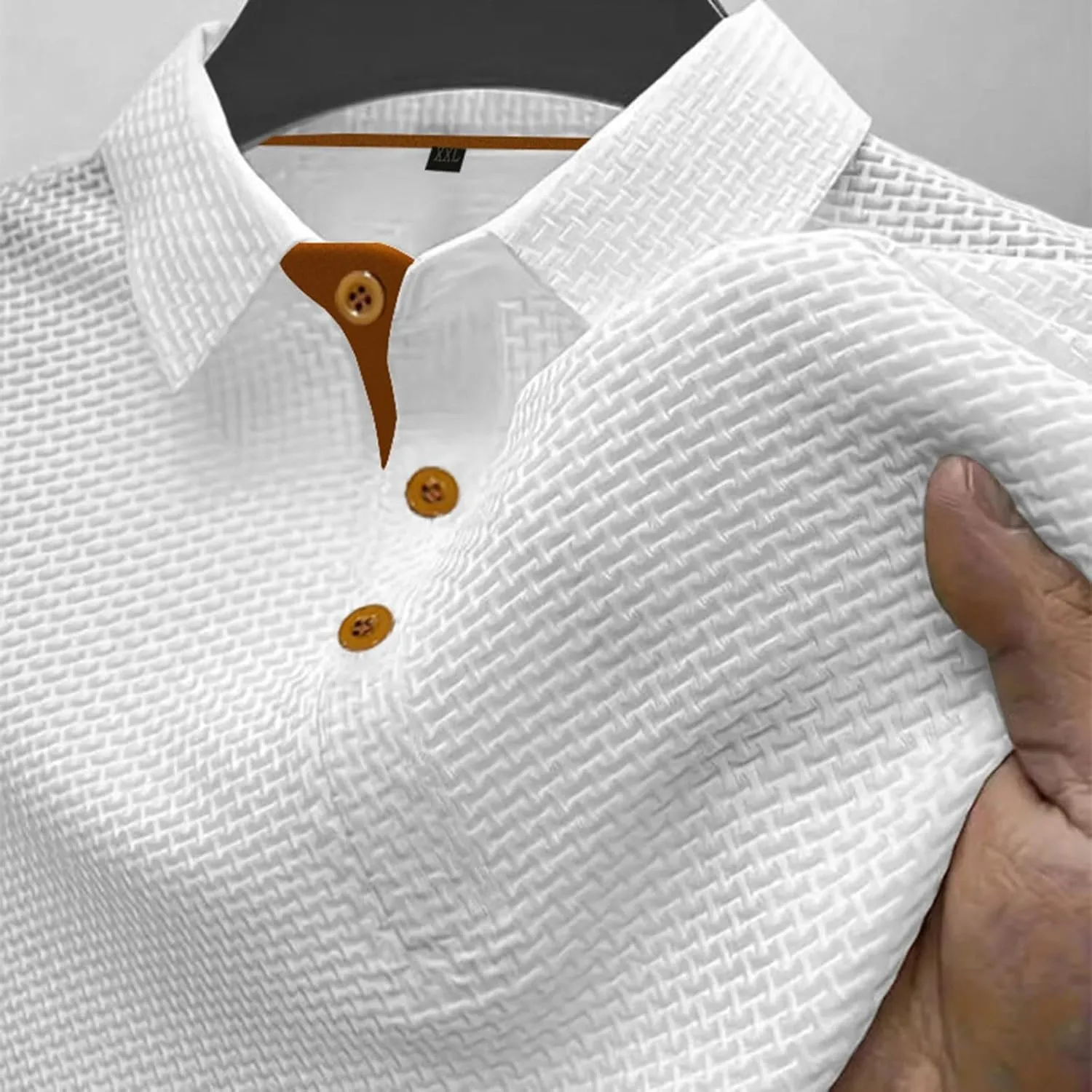 Men's Mesh Ice Silk Polo Shirt Slim Fit Collared Short Sleeve Cool Skin-Friendly Quick-Drying Stretch Tshirts