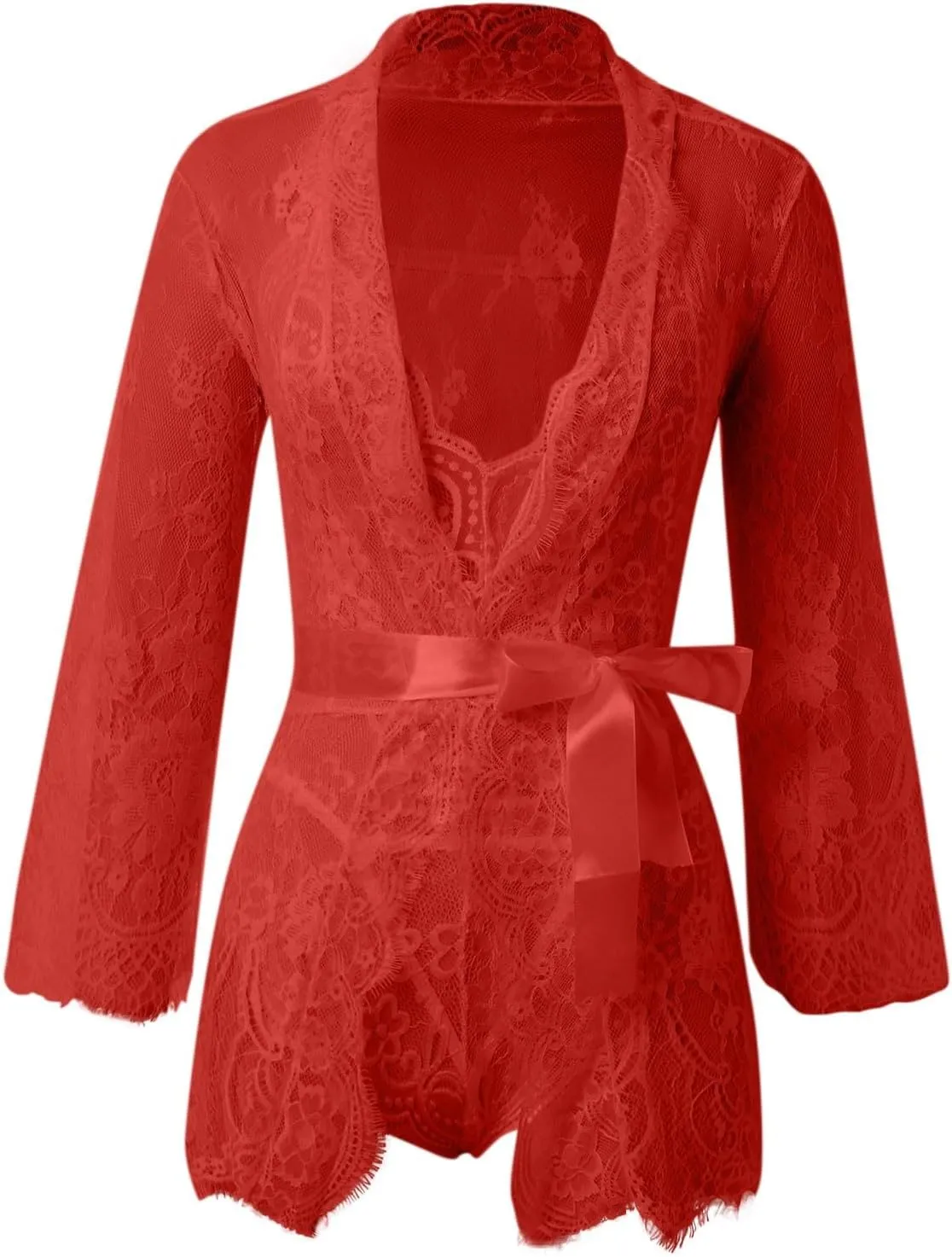 New Women's Sexy Underwear Set Lace Kimono Robe Lace Suit Japanese Dress Rabbits