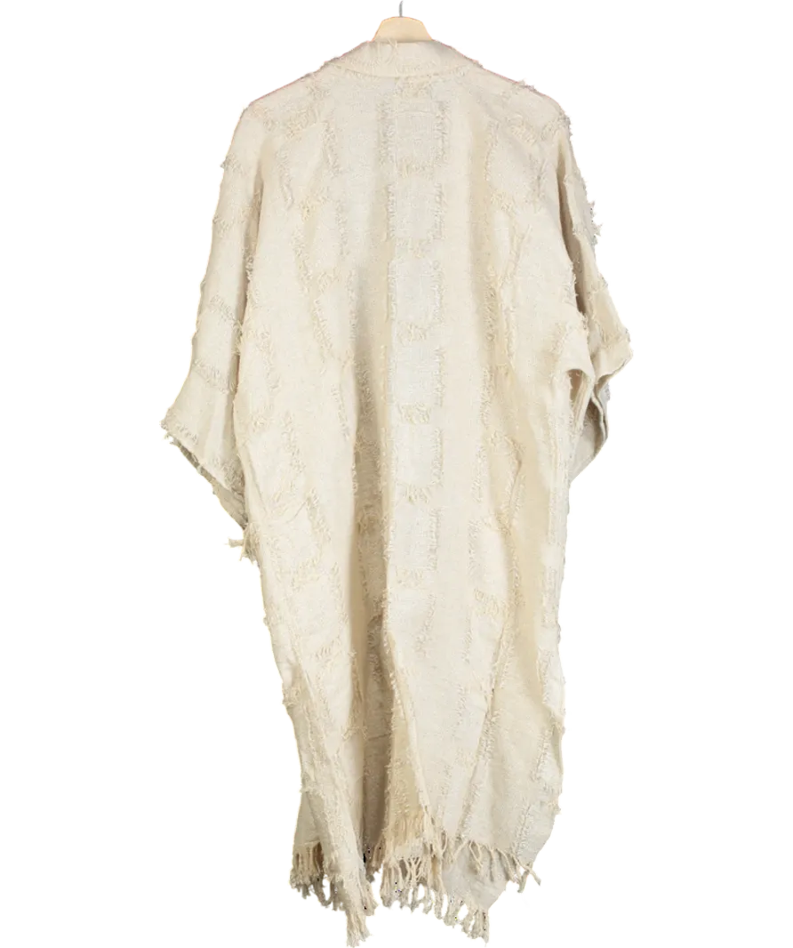 Pilcro Beige Fringed Kimono One Size