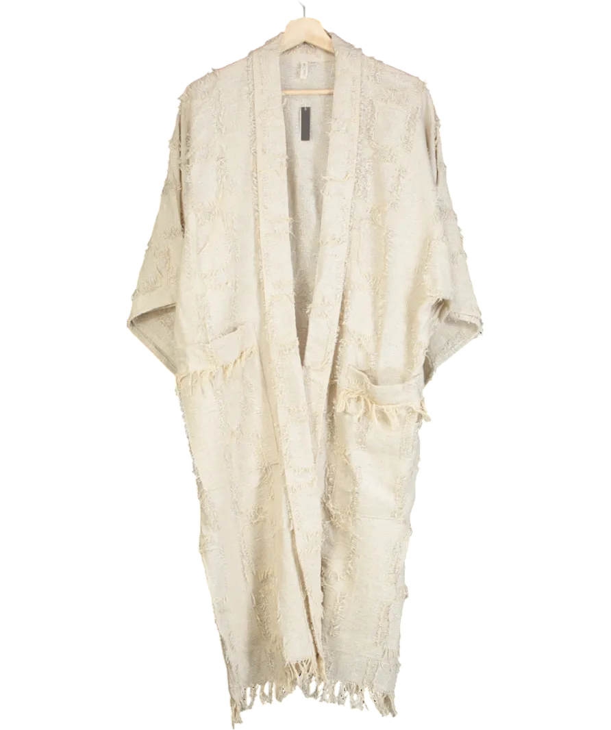 Pilcro Beige Fringed Kimono One Size