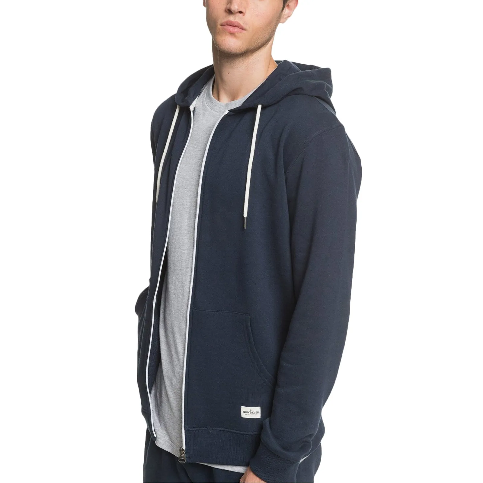 Quiksilver Mens Essentials Organic Zip Up Hoodie - Navy