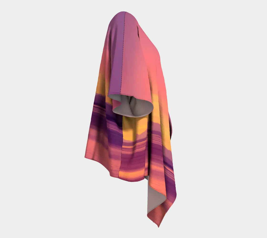 Vancouver Island Sunset II Draped Kimono