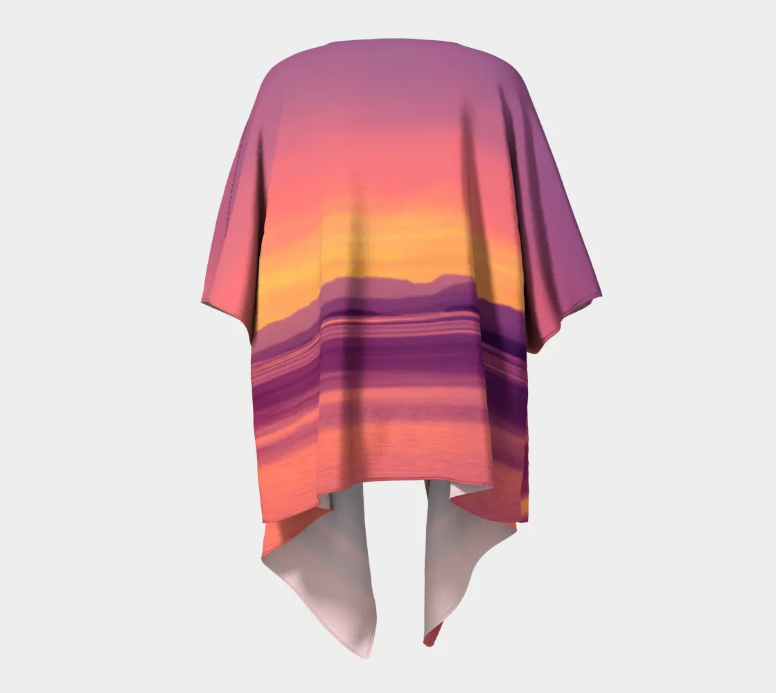 Vancouver Island Sunset II Draped Kimono
