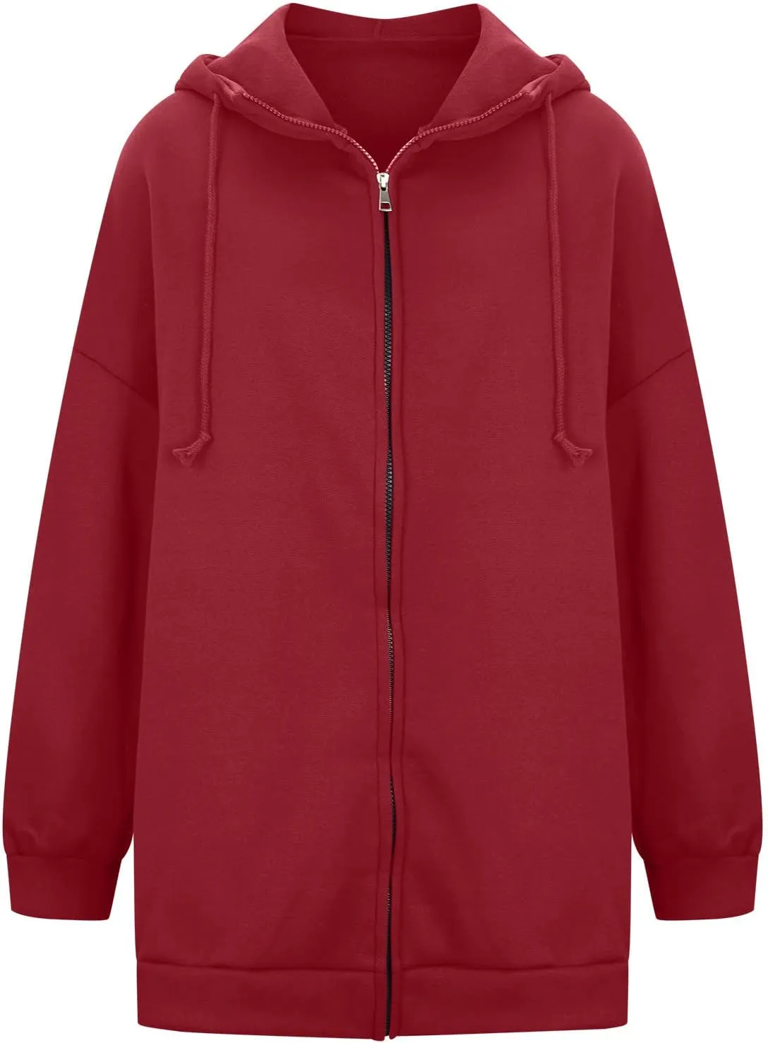 Women Long Sweatshirt Pullover Long Sleeve Solid Color Zip Up Hoodies Slim Fit Casual Fall Winter Shirts with Pocket