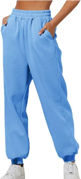 Womens Sweatpants 2024 Fall High Waisted Baggy Jogger Pants Trendy Lounge Trousers with Pockets Comfy Yoga Clothes